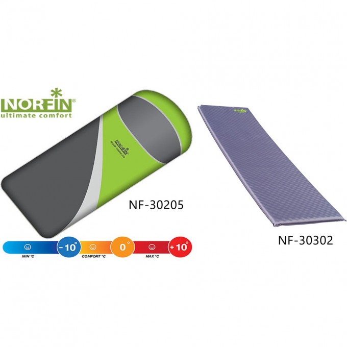 Комплект NORFIN: спальный мешок-одеяло SCANDIC COMFORT и самонадувающийся коврик ATLANTIC NF-30205K1 Комплект NORFIN: спальный мешок-одеяло SCANDIC COMFORT и самонадувающийся коврик ATLANTIC NF-30205K1