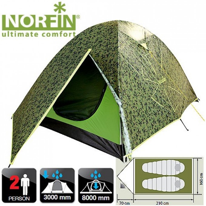 Палатка 2-х местная NORFIN COD 2 NC NC-10102